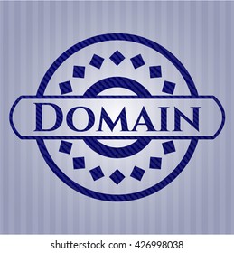 Domain emblem with denim high quality background