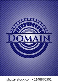 Domain emblem with jean background