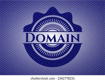 Domain emblem with jean background