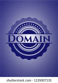 Domain emblem with jean texture
