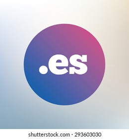 Domain ES sign icon. Top-level internet domain symbol. Icon on blurred background. Vector
