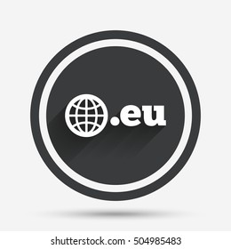 Domain EU sign icon. Top-level internet domain.