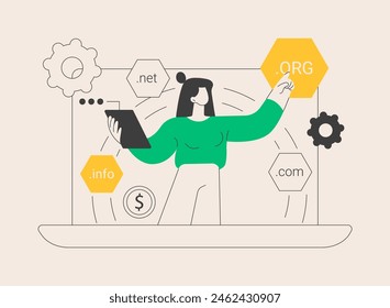 Domain Flipping abstract concept vector illustration. Changing domain, flipping between domains, internet business, buying name at high price, register website, web hosting abstract metaphor.