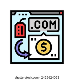 domain flipping color icon vector. domain flipping sign. isolated symbol illustration
