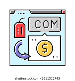 domain flipping color icon vector. domain flipping sign. isolated symbol illustration