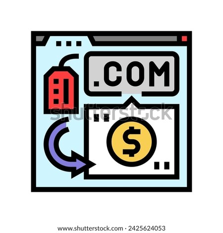 domain flipping color icon vector. domain flipping sign. isolated symbol illustration