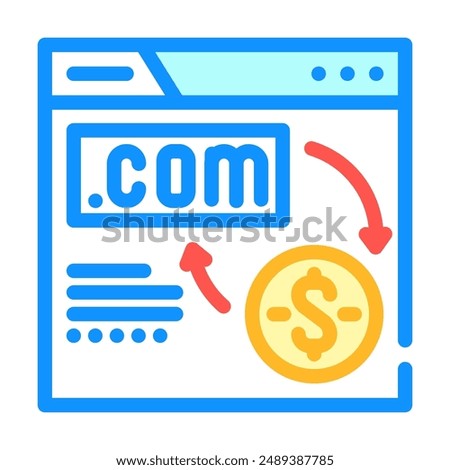 domain flipping color icon vector. domain flipping sign. isolated symbol illustration