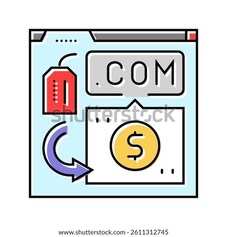 domain flipping color icon vector. domain flipping sign. isolated symbol illustration