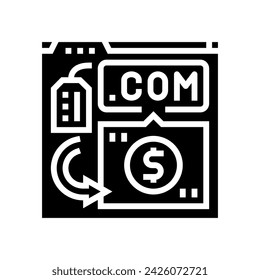 Domain-Umkehrsymbol-Vektor. Domain-Umkehrzeichen. Isolierte Symboldarstellung