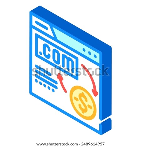 domain flipping isometric icon vector. domain flipping sign. isolated symbol illustration