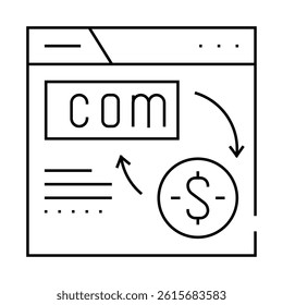 domain flipping line icon vector. domain flipping sign. isolated contour symbol black illustration