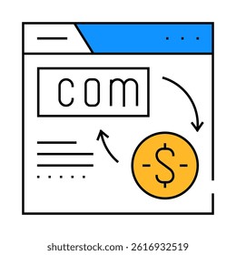 domain flipping line icon vector. domain flipping sign. isolated symbol illustration