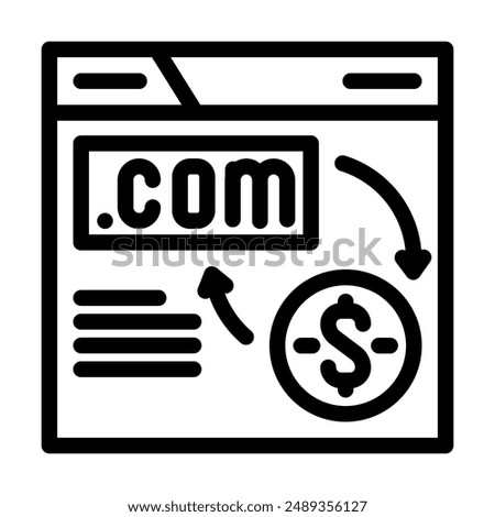 domain flipping line icon vector. domain flipping sign. isolated contour symbol black illustration