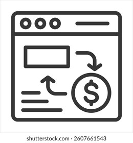 Domain Flipping Outline Icon Vector Illustration