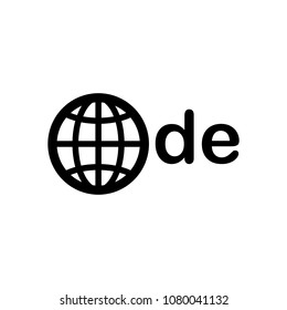 domain of Germany, globe and de