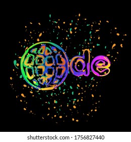 dominio de Alemania, globo y de. Tinta coloreada con salpicaduras en fondo negro