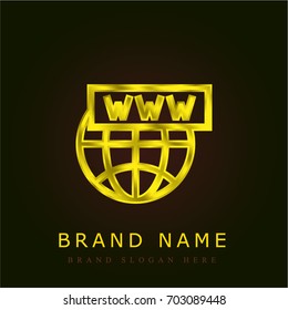 Domain golden metallic logo
