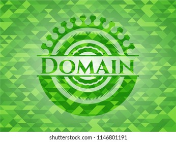 Domain green mosaic emblem