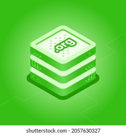 Domain hosting isometric illustration. org category