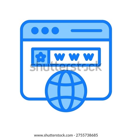 Domain icon blue vector Illustration