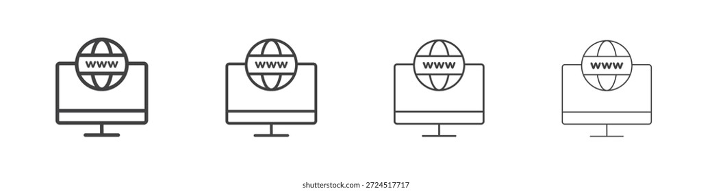 Konzept des Domänensymbols Lineares Piktogramm. Einfache Elementgrafik.