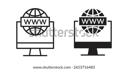 Domain icon design element. Editable stroke. Vector