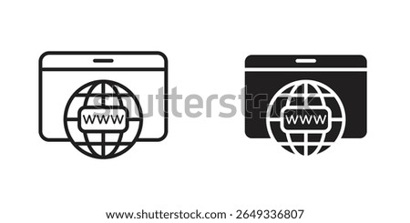Domain icon Design Illustrations. editable web icons