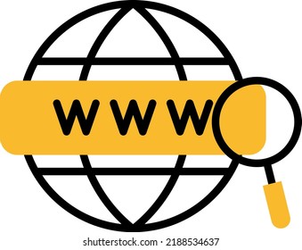 Icono de dominio, ilustración, vector en un fondo blanco.
