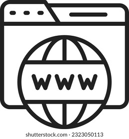 Imagen del icono de dominio. Adecuado para aplicaciones móviles.