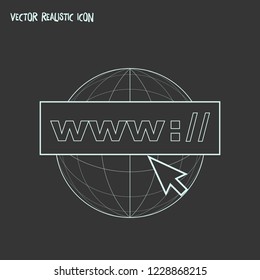 Domain icon line element. Vector illustration of domain icon line isolated on clean background for your web mobile app logo design.