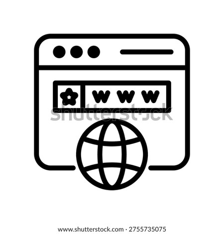 Domain icon line vector Illustration