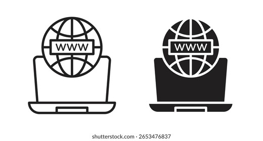Domain icon, outline vector sign, linear and solid style pictogram isolated on white.
