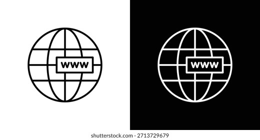 Domain-Symbol, Umriss, Vektorzeichen, Logo-Design herunterladen