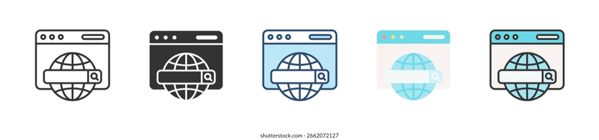 Domain Icon Set Multiple Style Collection