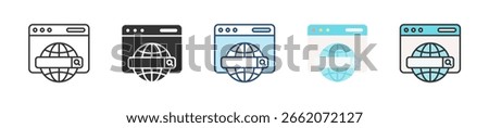 Domain Icon Set Multiple Style Collection