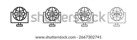 Domain icon simple black vectors pack. Design infographic element
