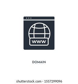 domain icon. simple element illustration. isolated trendy filled domain icon on white background. can be used for web, mobile, ui.