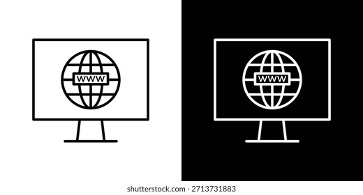 Icono de dominio. Símbolo plano simple. Ilustración de pictograma de contorno negro perfecto