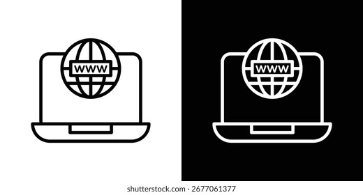 Icono de dominio. Línea delgada simple, Vectores de contorno