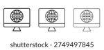 Domain icon in stroke art design versions. EPS 10