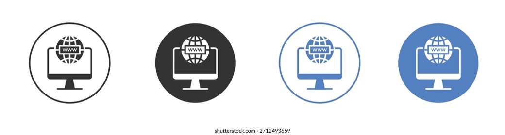 Domain-Symbol Dünner Linienentwurf. Vektorgrafik. EPS 10