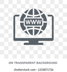 domain icon. Trendy flat vector domain icon on transparent background from Internet Security and Networking collection. 