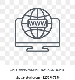 domain icon. Trendy flat vector domain icon on transparent background from Internet Security and Networking collection. High quality filled domain symbol use for web and mobile