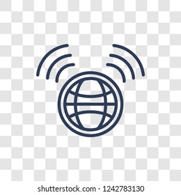 domain icon. Trendy linear domain logo concept on transparent background from Internet Security and Networking collection