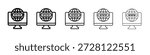 Domain icon vector in editable stroke linear pictogram