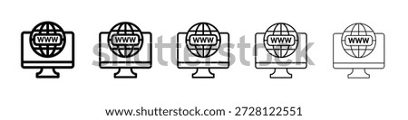 Domain icon vector in editable stroke linear pictogram