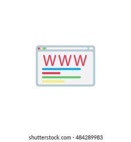 Domain icon vector. Flat colorful icon isolated on the white background. Editable EPS file. Vector illustration.