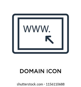 Domain icon vector isolated on white background, Domain transparent sign , thin symbol or stroke element design in outline style