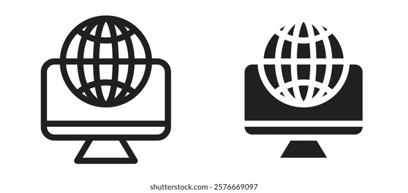 Domain icons in outline and stroke versions