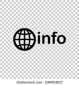 domain for information resources, globe and info. On transparent background.